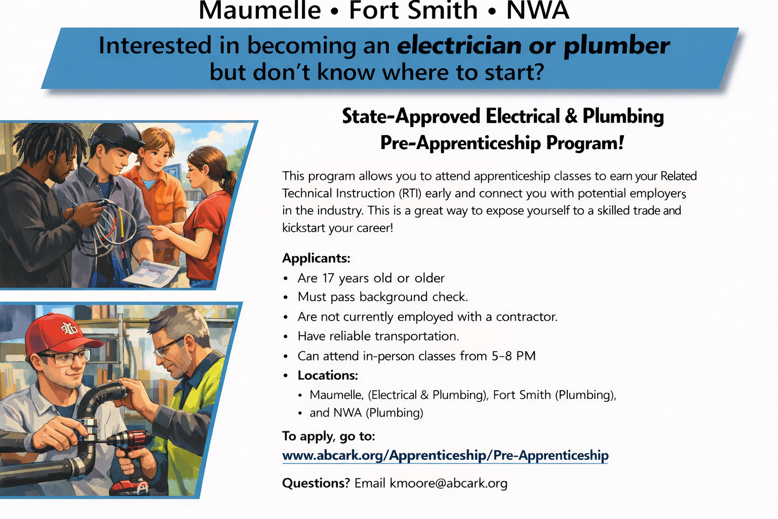 Electrical & plumbing apprenticeship opportunities
